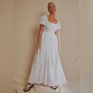 NEW Peppermayo Florence White Linen Maxi Dress